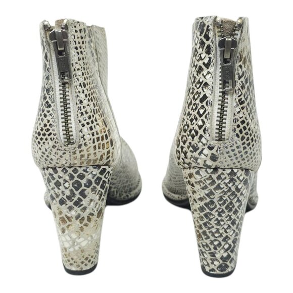 Diba True Pay Phone Chelsea Ankle Boots Womens 8 Reptile Print Zip Block Heel - Picture 4 of 16